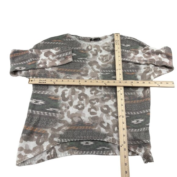 Mixed Pattern thin lightweight Knit Sweater Women's size Large Made In Italy - Picture 2 of 5